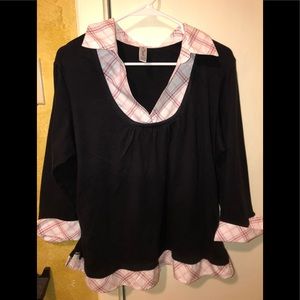Plus size layered blouse